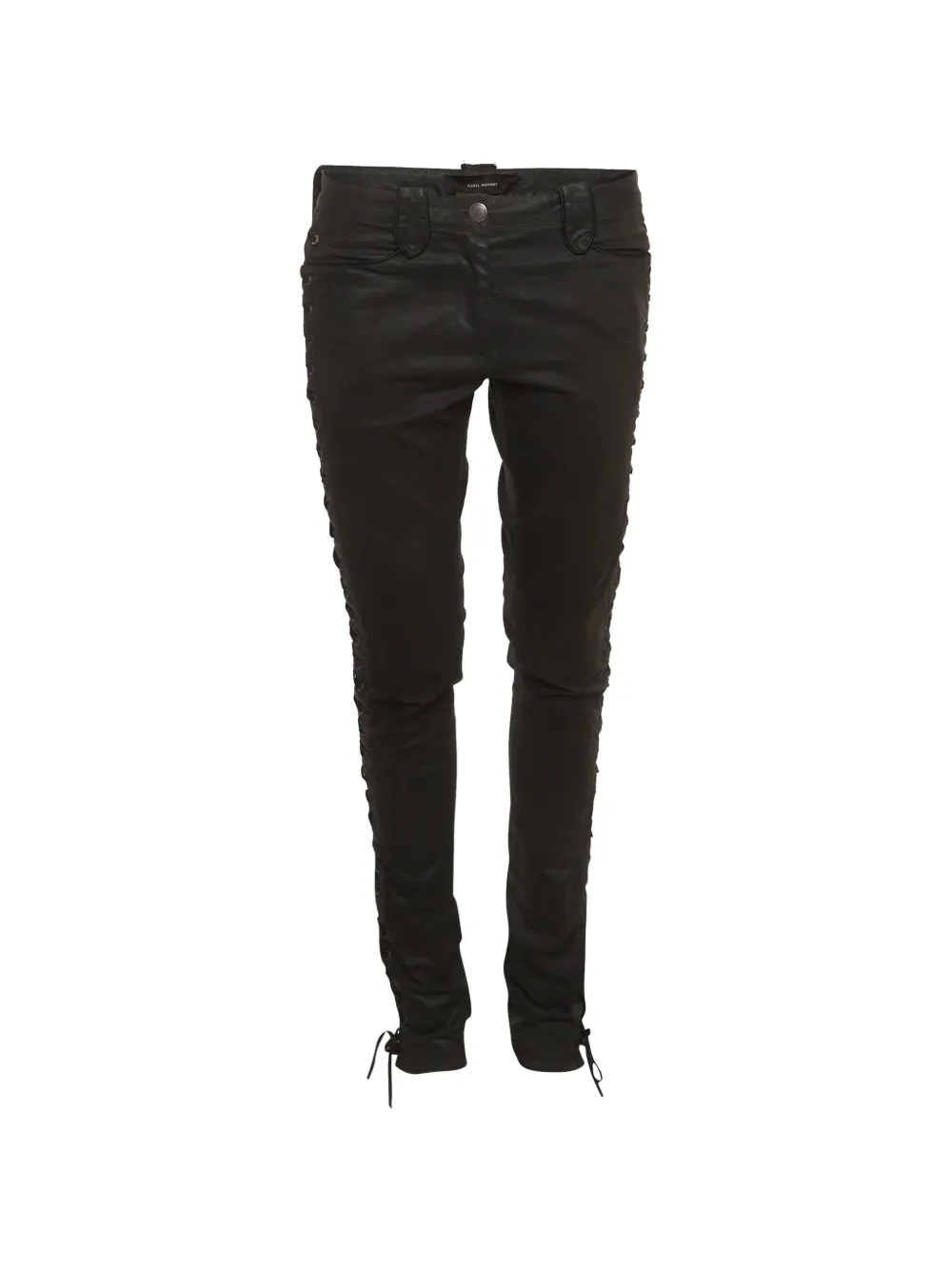 ISABEL MARANT lace-up coated skinny jeans - Nero