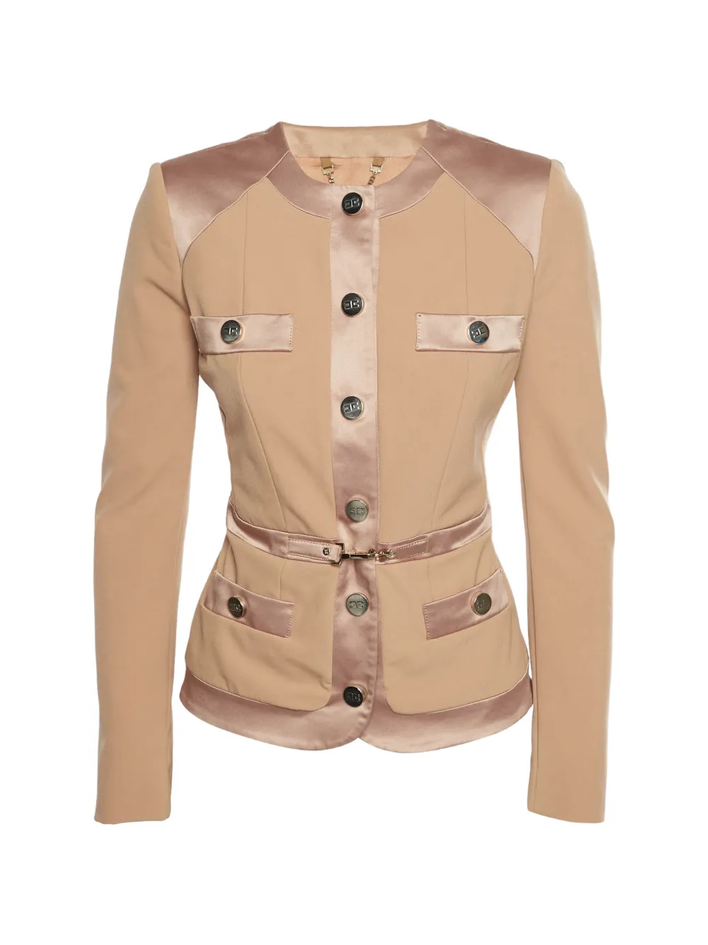 Elisabetta Franchi button-front fitted blazer - Toni neutri