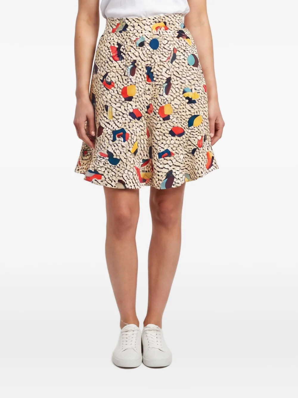 Chloé Pre-Owned Shorts aus Seide mit abstraktem Print - Nude