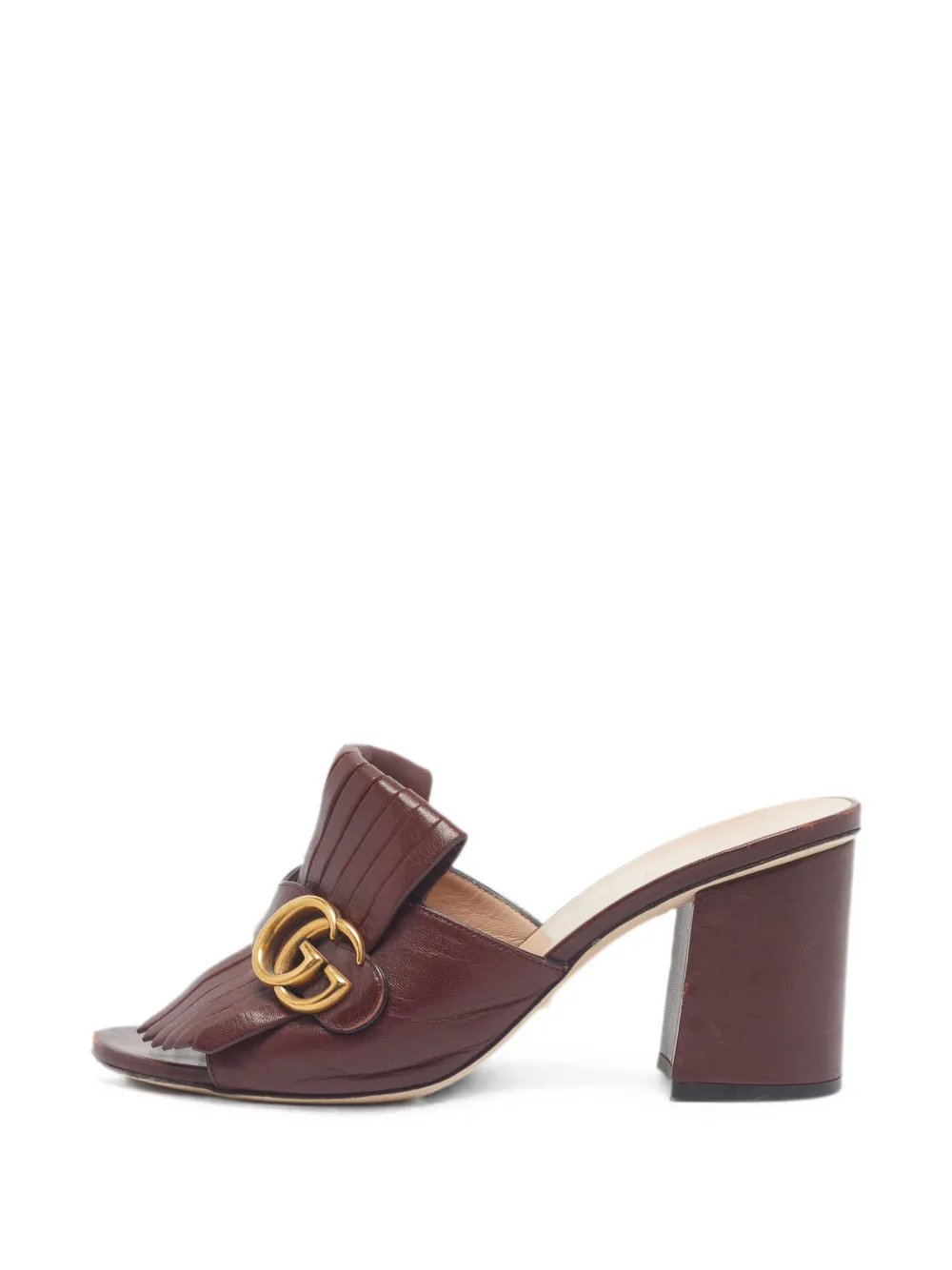 Gucci Pre-Owned GG Marmont fringed-leather heeled sandals - Rot