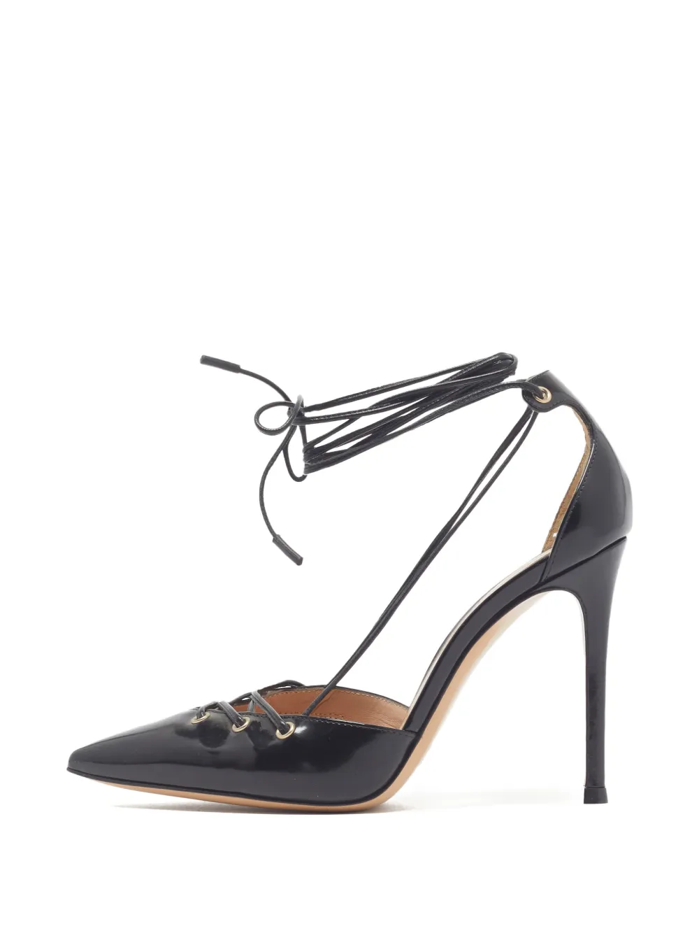 Gianvito Rossi lace-up pointed-toe pumps - Nero