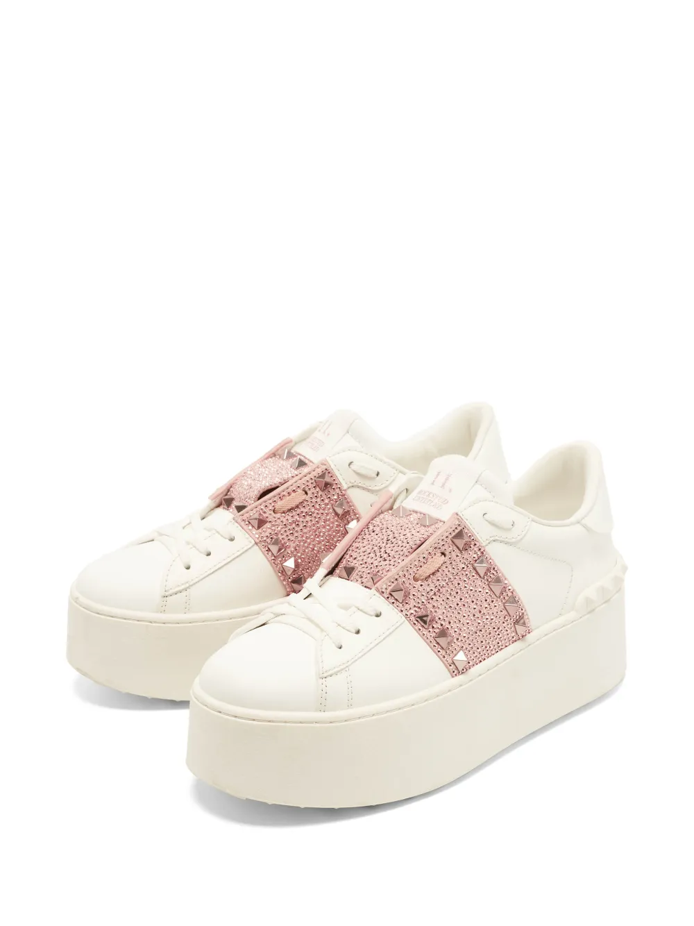 Valentino Garavani Pre-Owned Rockstud wedge low-top sneakers - Bianco