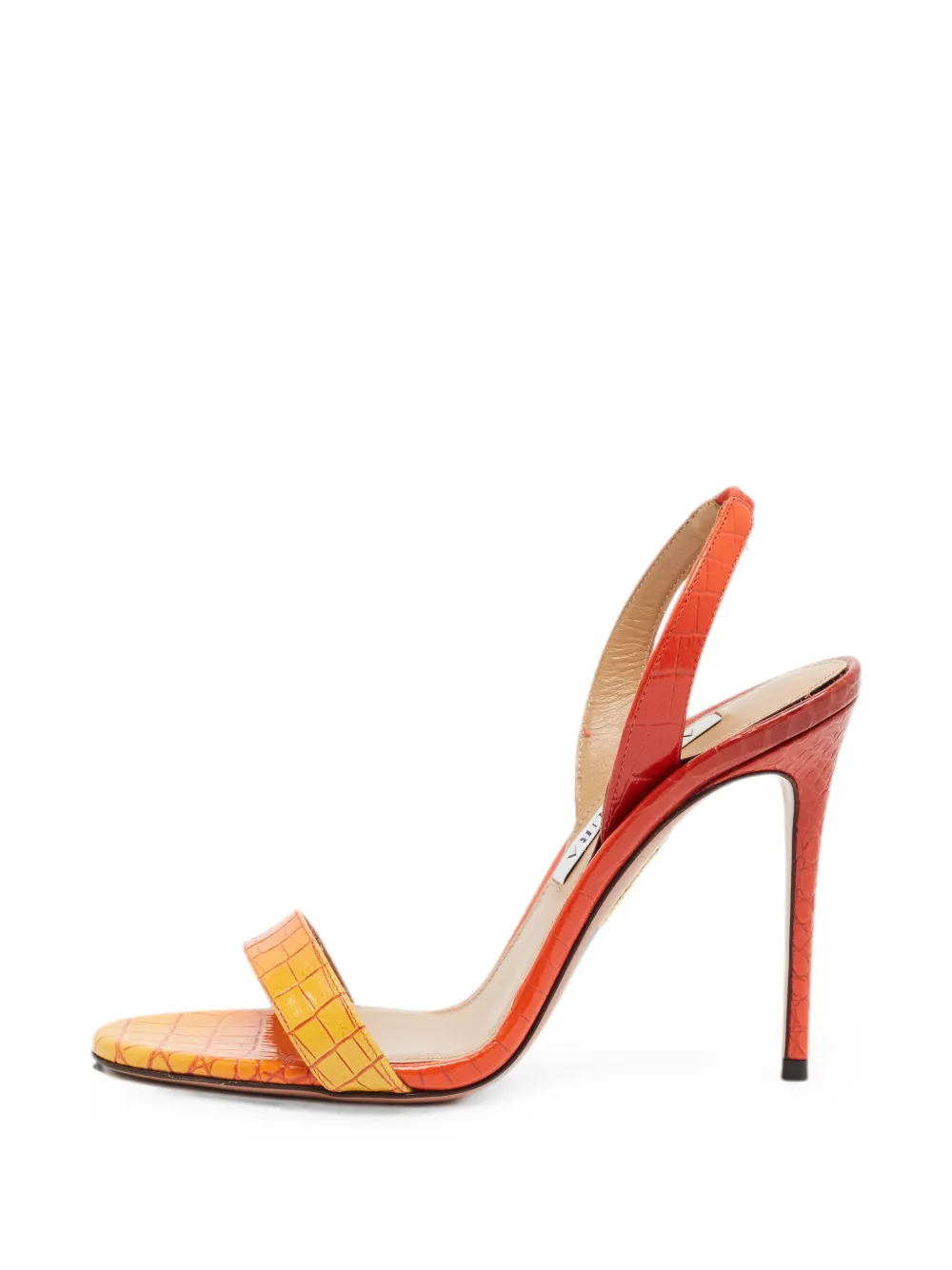 Aquazzura croc-embossedleather slingback sandals - Orange