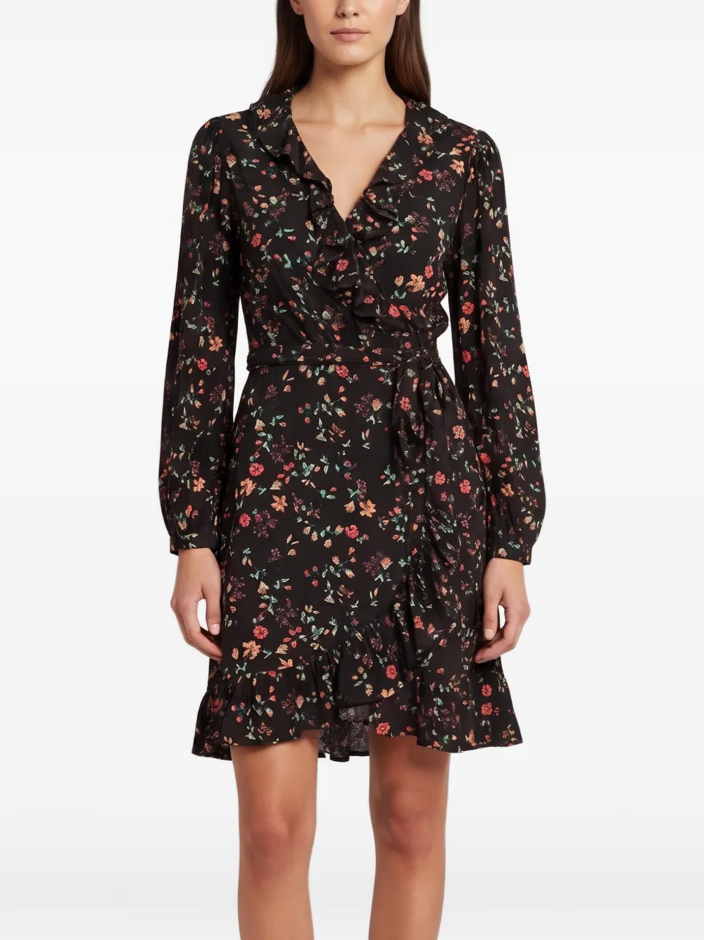 Maje Minikleid mit Blumenprint - Schwarz