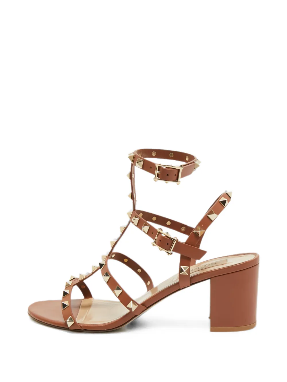 Valentino Garavani Pre-Owned Rockstud caged heeled sandals - Braun