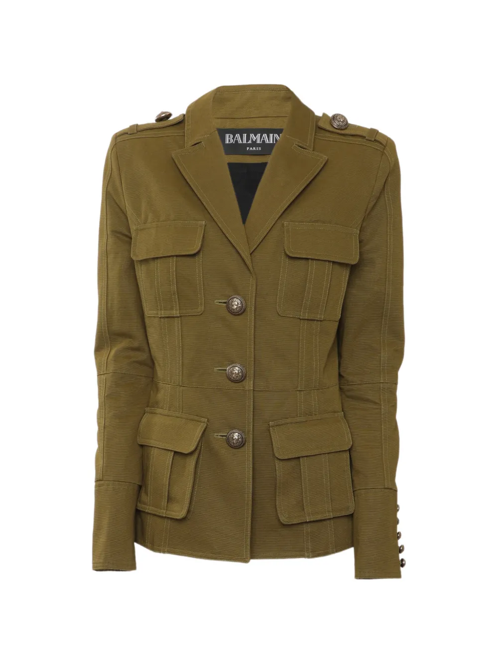 Balmain Pre-Owned buttoned twill jacket - Grün