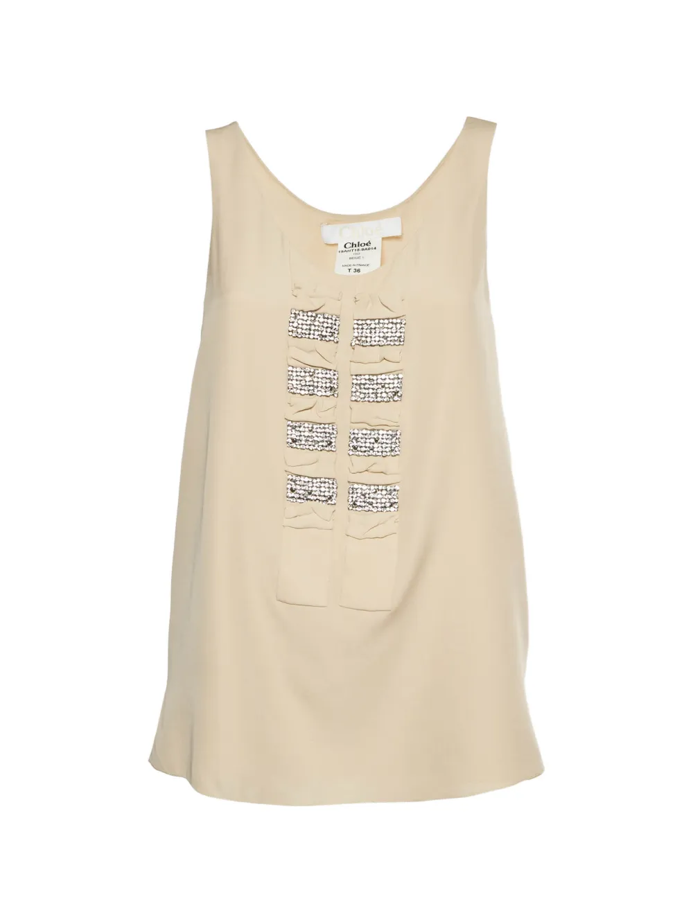 Chloé Pre-Owned embellished sleeveless top - Toni neutri