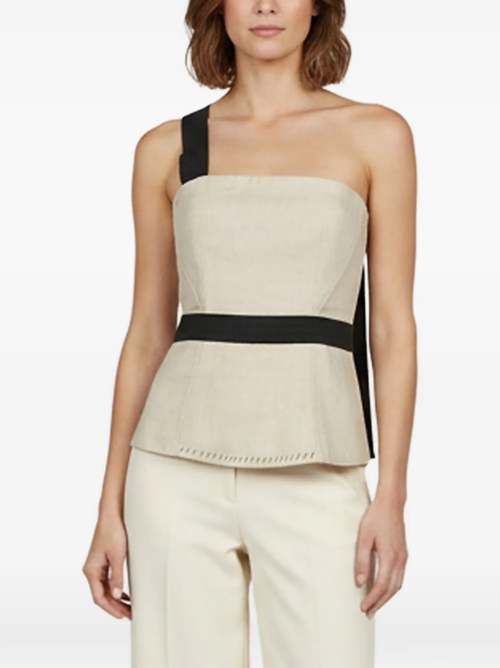 Pre-owned D&g Asymmetrical Corset In Neutral