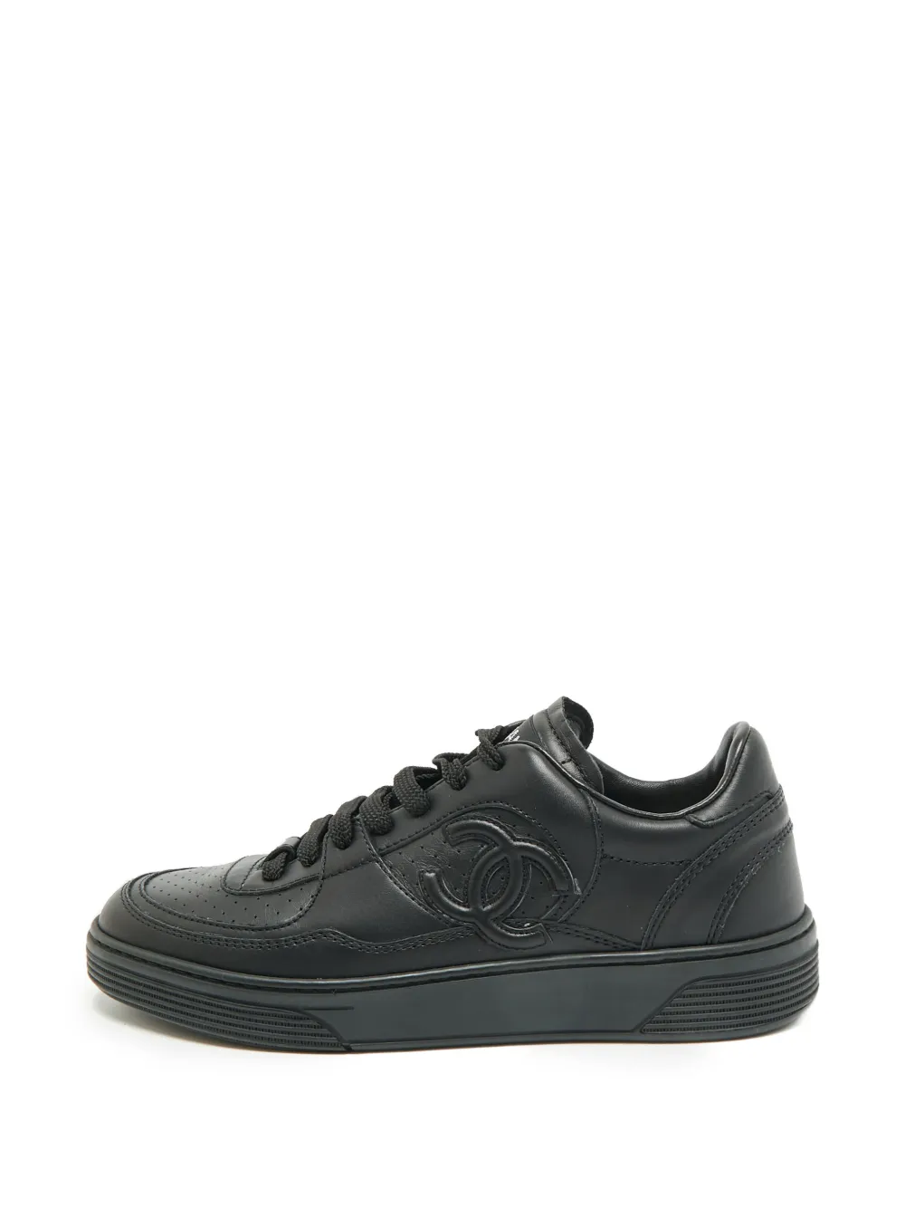 CHANEL Pre-Owned CC perforated sneakers - Black