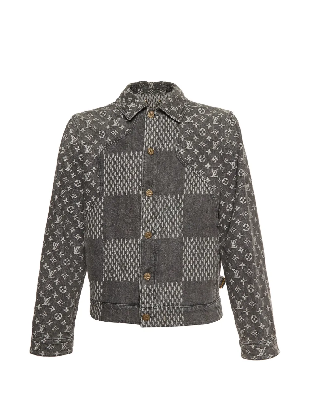 Louis Vuitton Pre-Owned monogram Giant Damier denim jacket - Grau