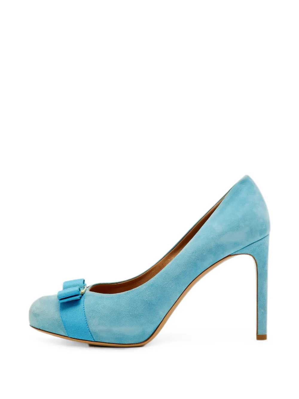 Ferragamo Pre-Owned Vara Bow platform pumps - Blu