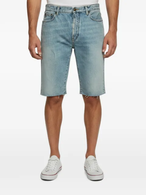 Saint Laurent Pre-Owned distressed denim shorts