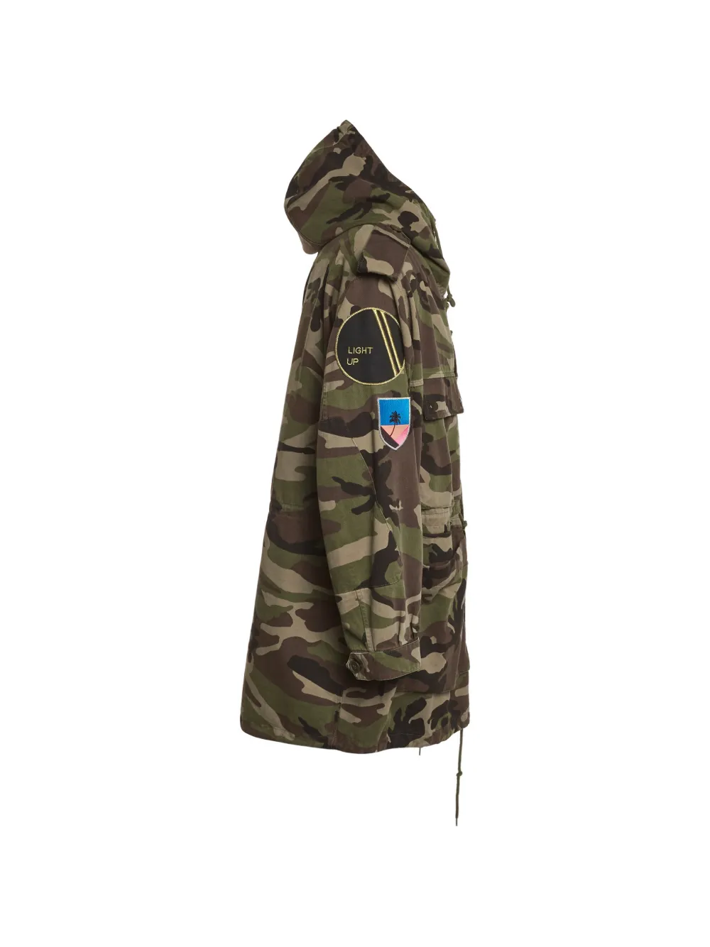 Saint Laurent Pre-Owned camouflage-print embellished hood jacket - Verde
