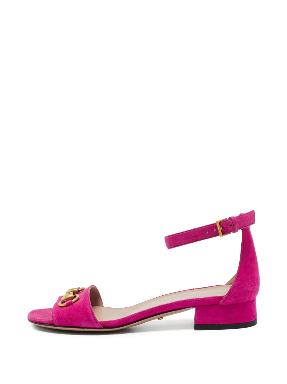 Gucci Pre-Owned GG Marmont leather heeled sandals - Rosa