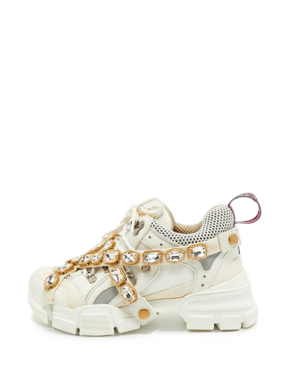 Gucci Pre-Owned Flashtrek crystal-embellished low-top sneakers - Nude