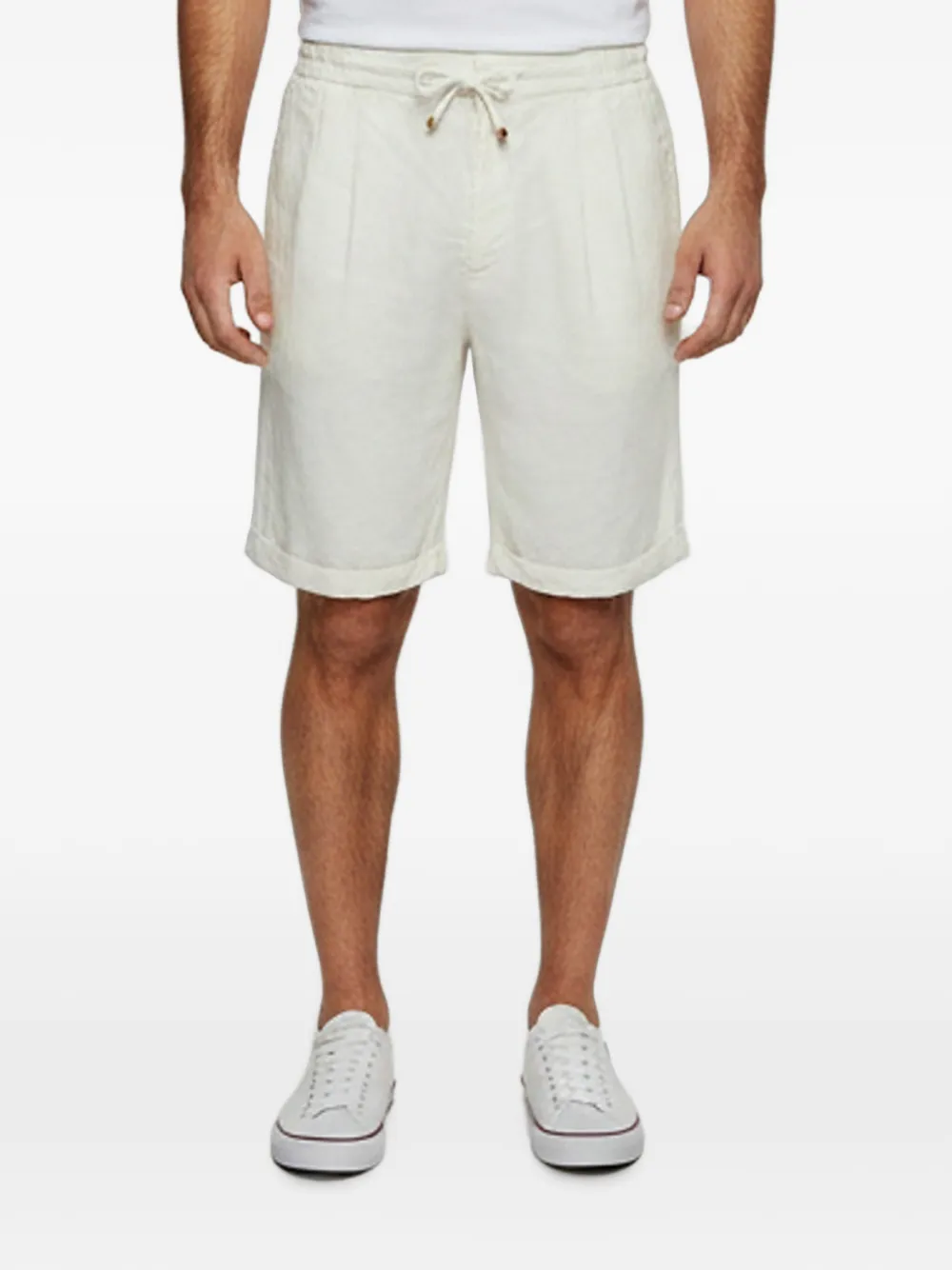 Brunello Cucinelli linen drawstring shorts - Bianco