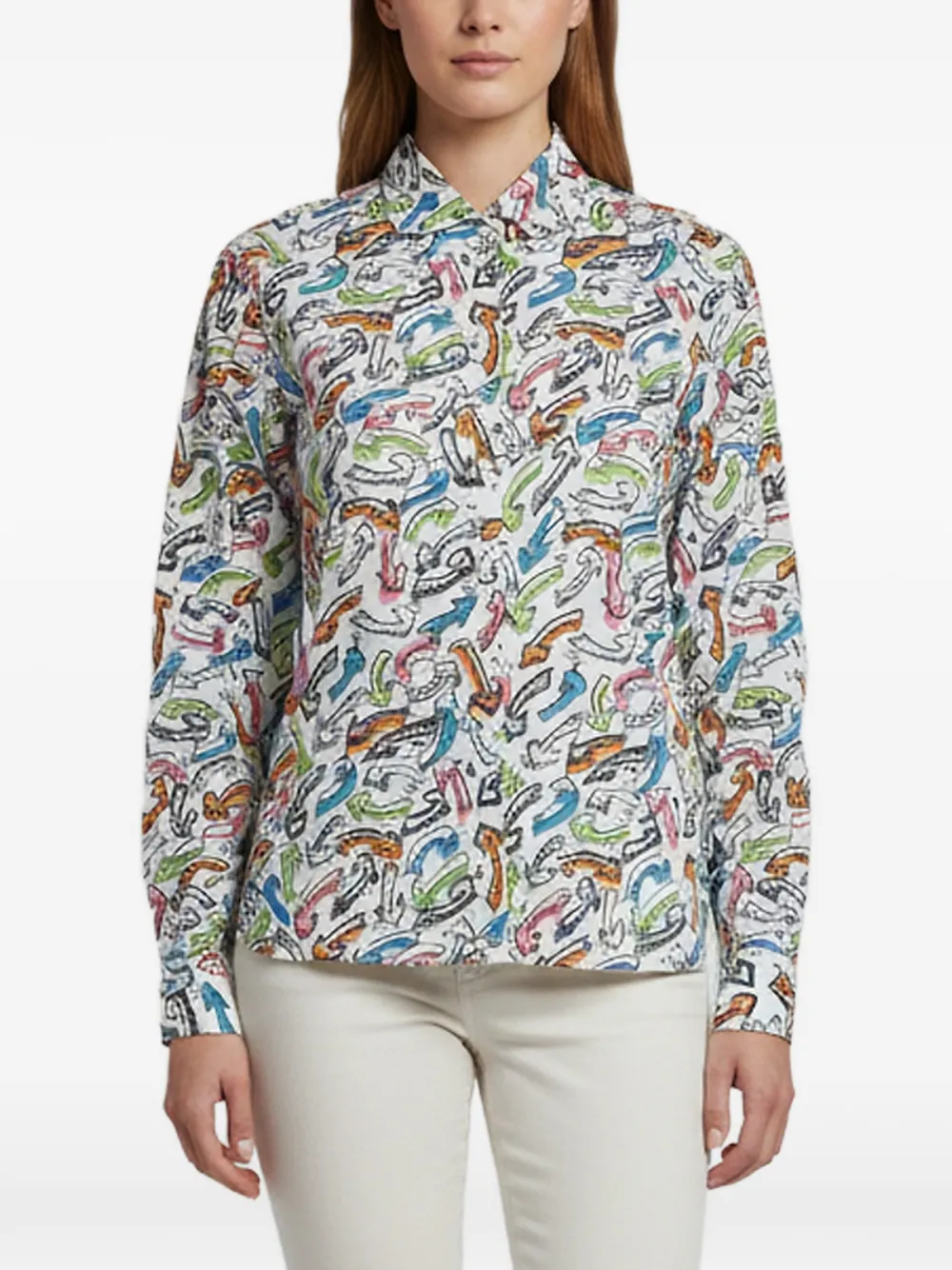 Miu Miu Pre-Owned arrow-print shirt - Bianco