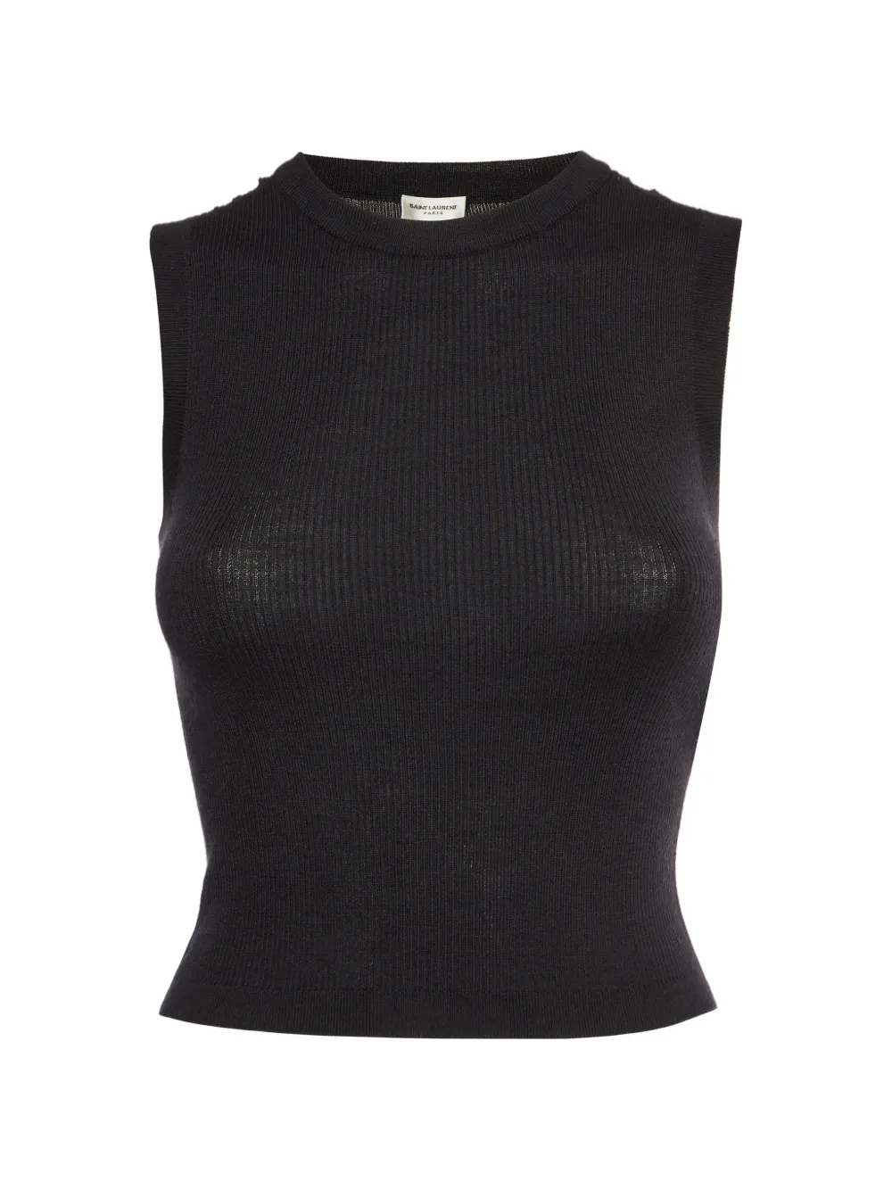 Saint Laurent Pre-Owned ribbed knit sleeveless top - Nero