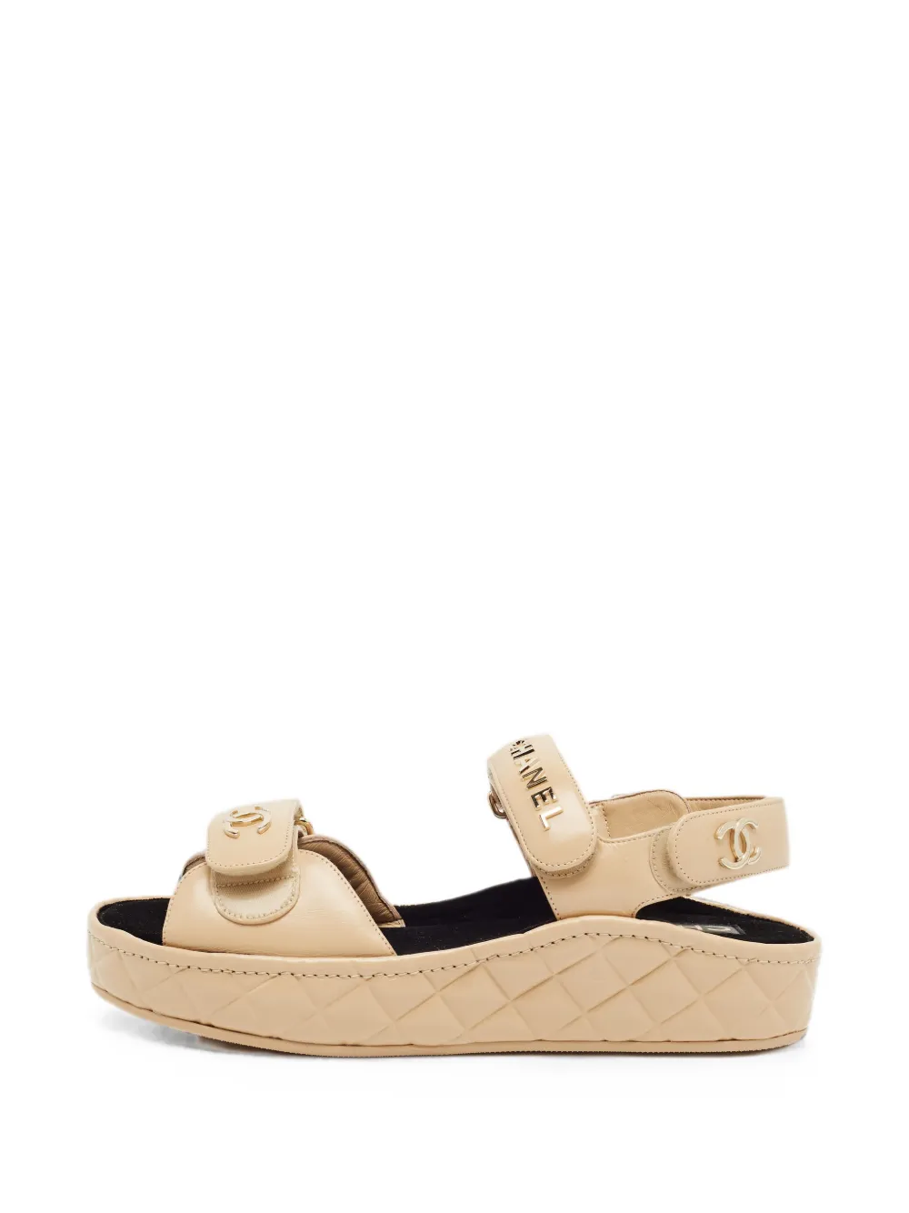 CHANEL Pre-Owned CC platform sandals - Neutrals
