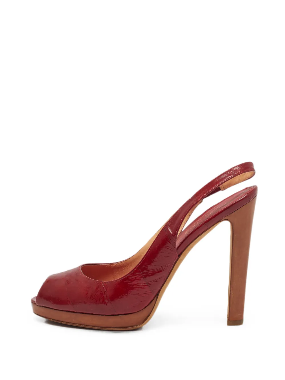 Sergio Rossi Vintage peep-toe slingback pumps - Rot