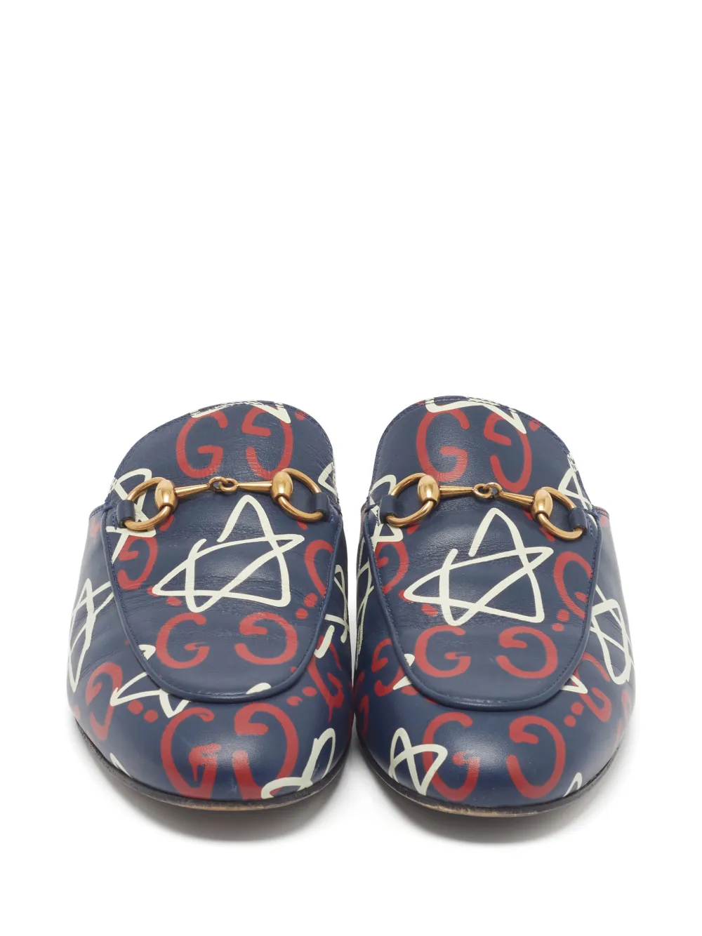 Gucci Pre-Owned プリンスタウン ホースビット ミュール | ブルー