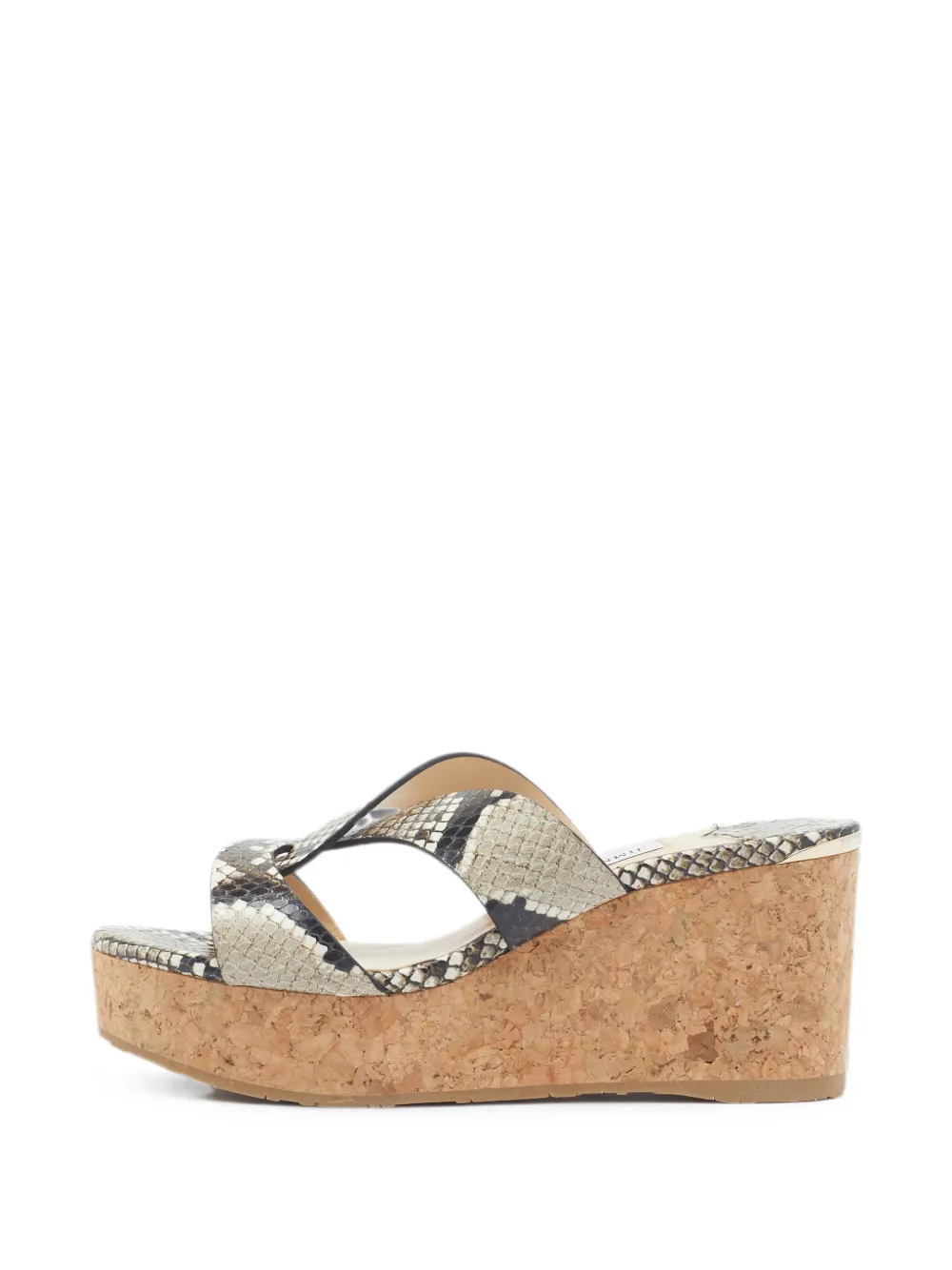 Jimmy Choo Pre-Owned sandales en cuir embossé effet peau de python Atia - Or Jimmy Choo Pre-Owned sandales en cuir embossé effet peau de python Atia - Or