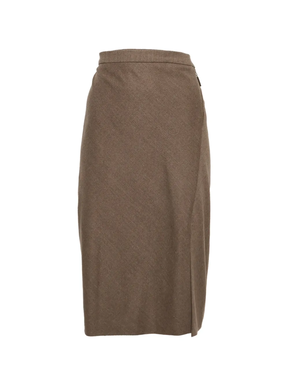 Brunello Cucinelli drape-detail pencil midi skirt - Braun