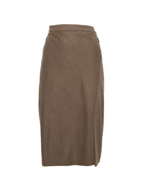 Brunello Cucinelli falda midi con detalle drapeado