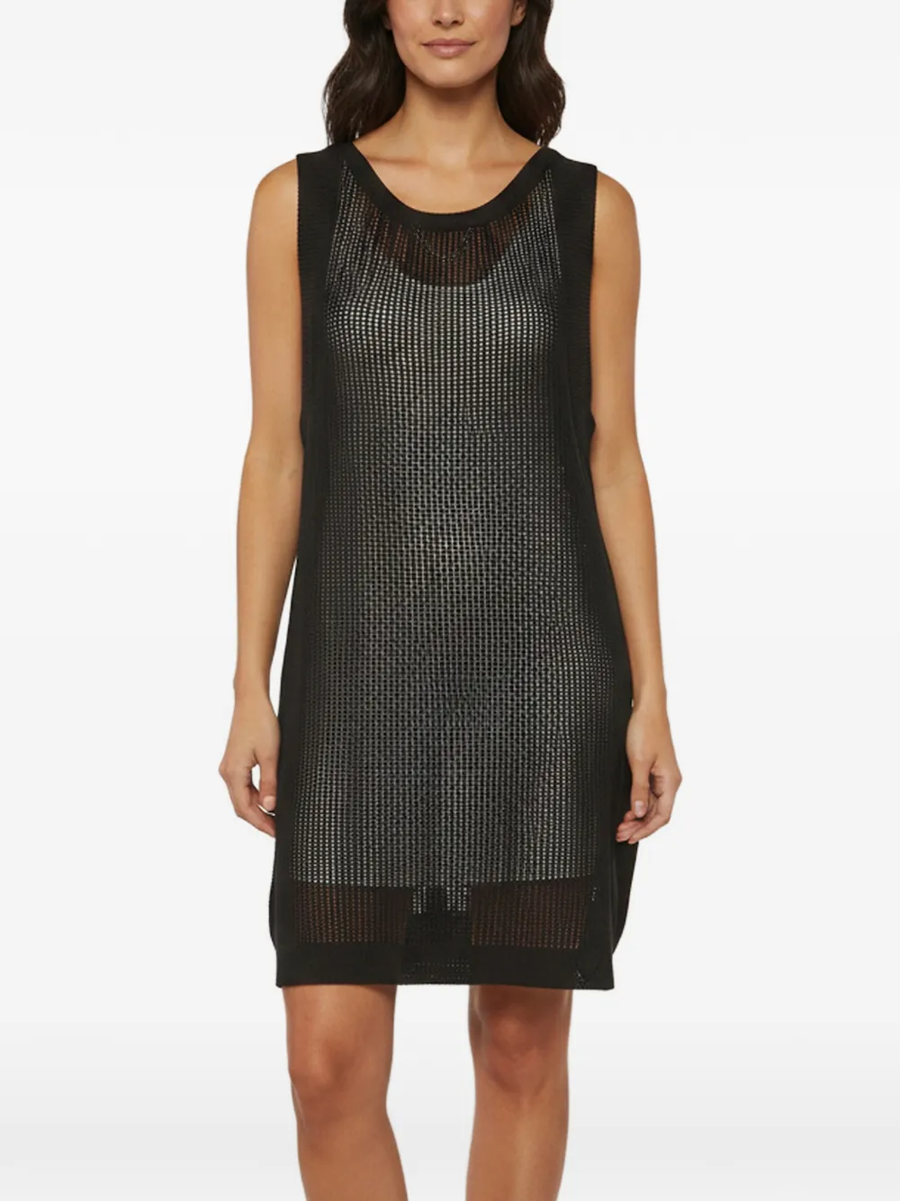 Louis Vuitton Pre-Owned crochet-knit sleeveless midi dress - Schwarz
