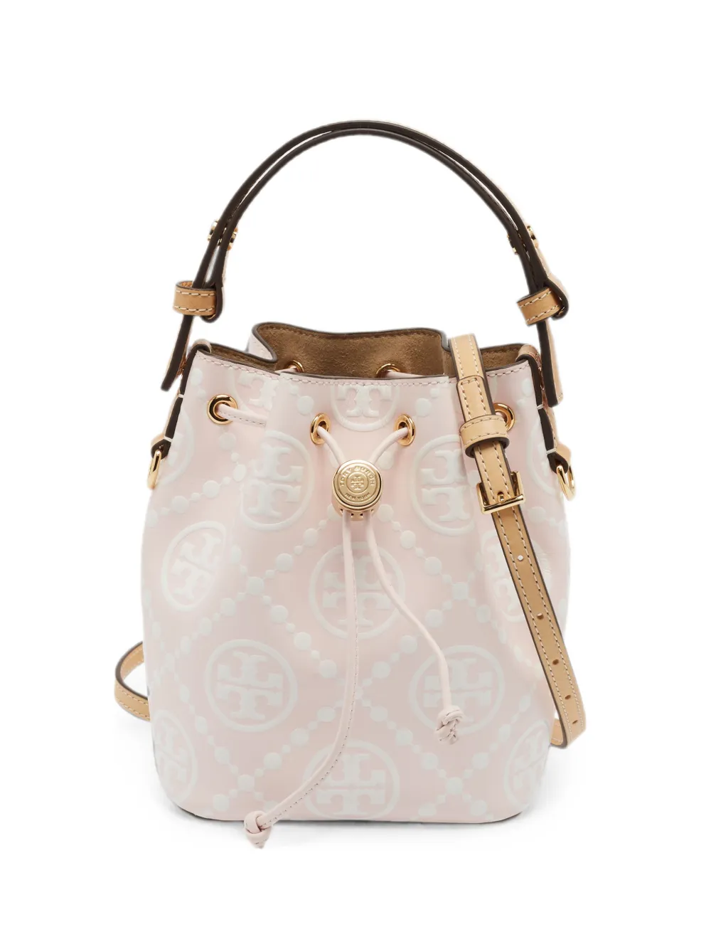 Tory Burch T Monogram embossed bucket bag - Rosa