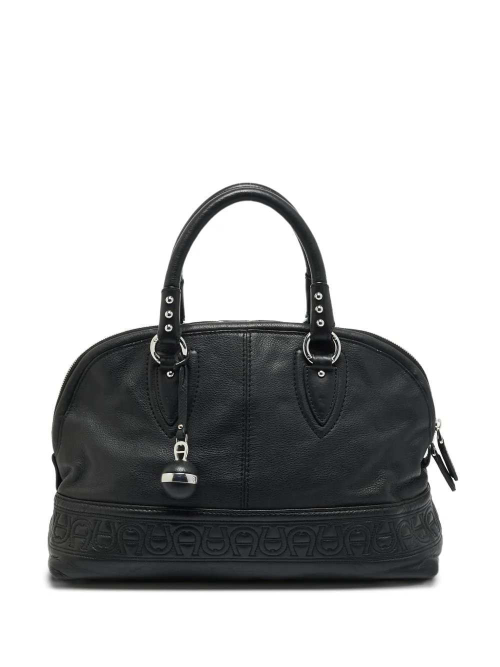 Aigner Vintage sac cabas en cuir à logo embossé - Noir Aigner Vintage sac cabas en cuir à logo embossé - Noir