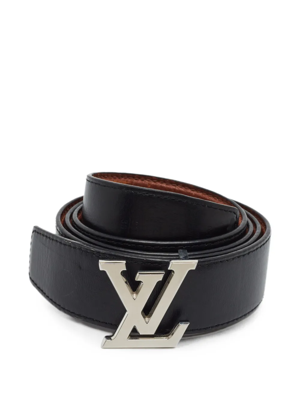 Pre-owned Louis Vuitton 2024 Logo-plaque Reversible Belt In Black