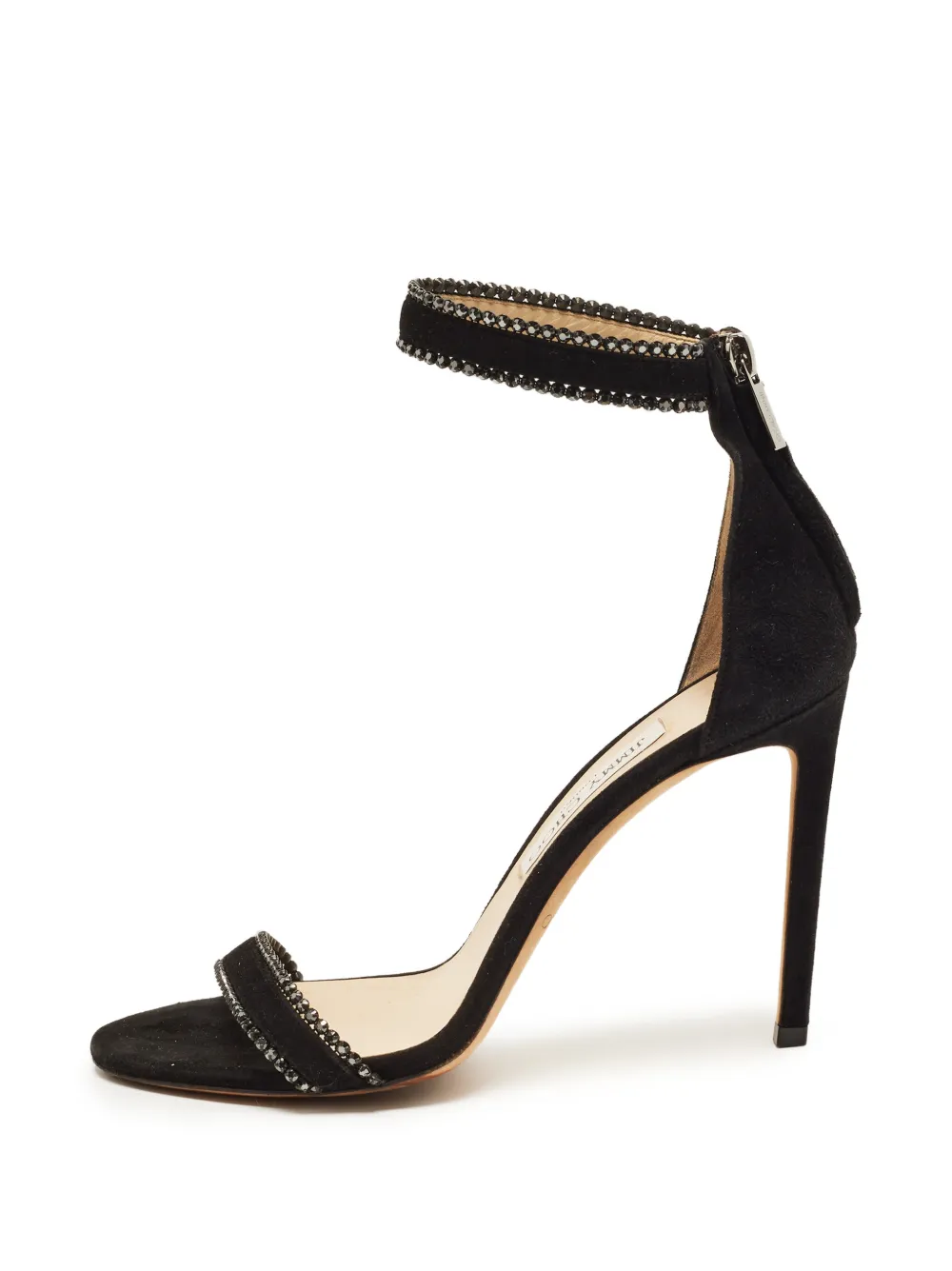 Jimmy Choo Pre-Owned crystal-embellished ankle-strap heeled sandals - Schwarz