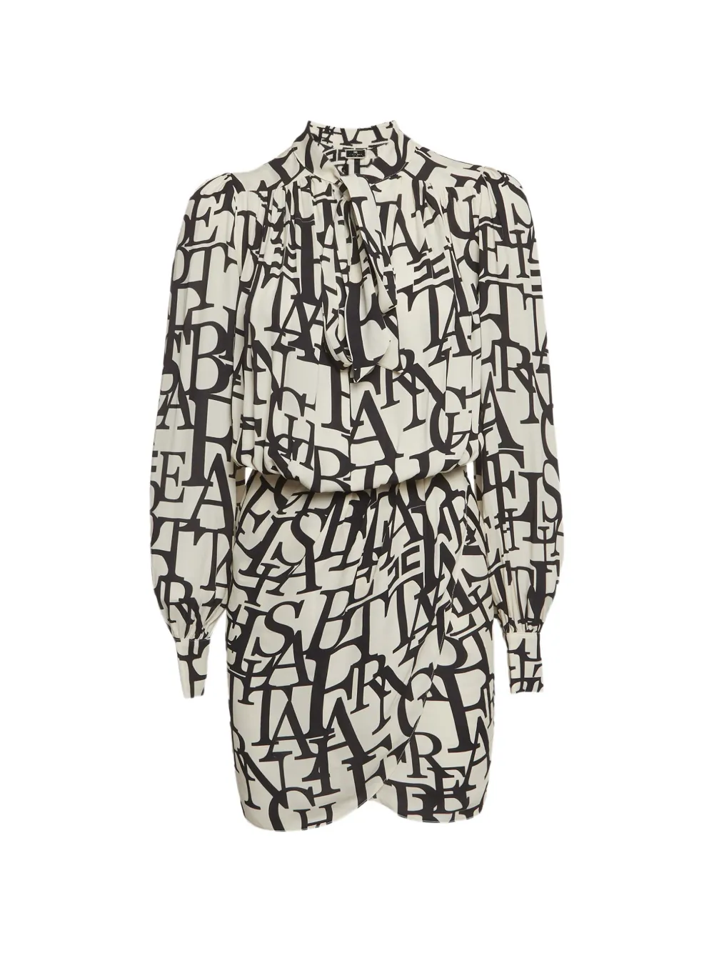Elisabetta Franchi printed long-sleeve dress - Toni neutri