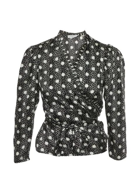 SANDRO printed wrap-style blouse