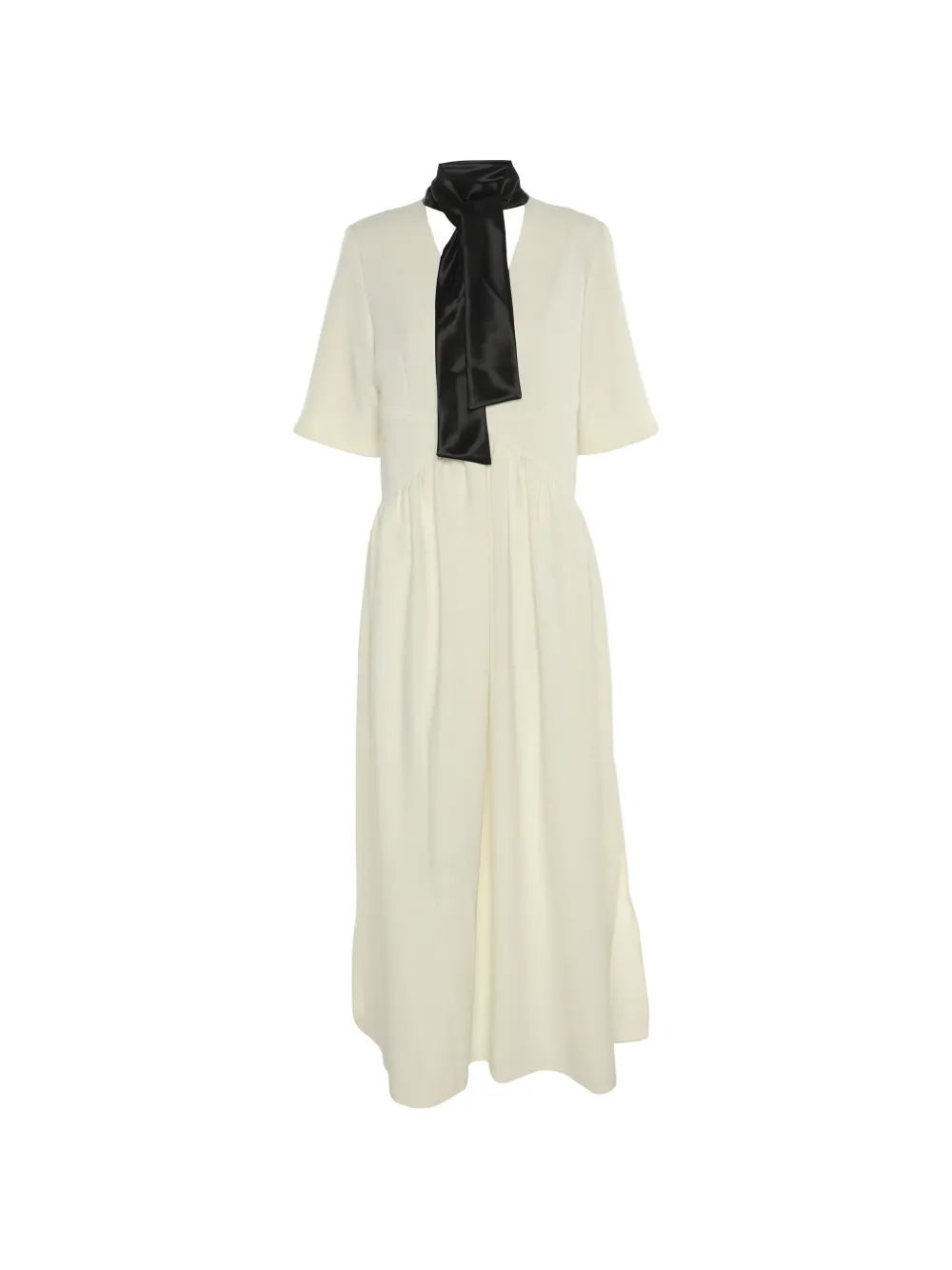 Victoria Beckham tie-neck crepe maxi dress - Neutrals