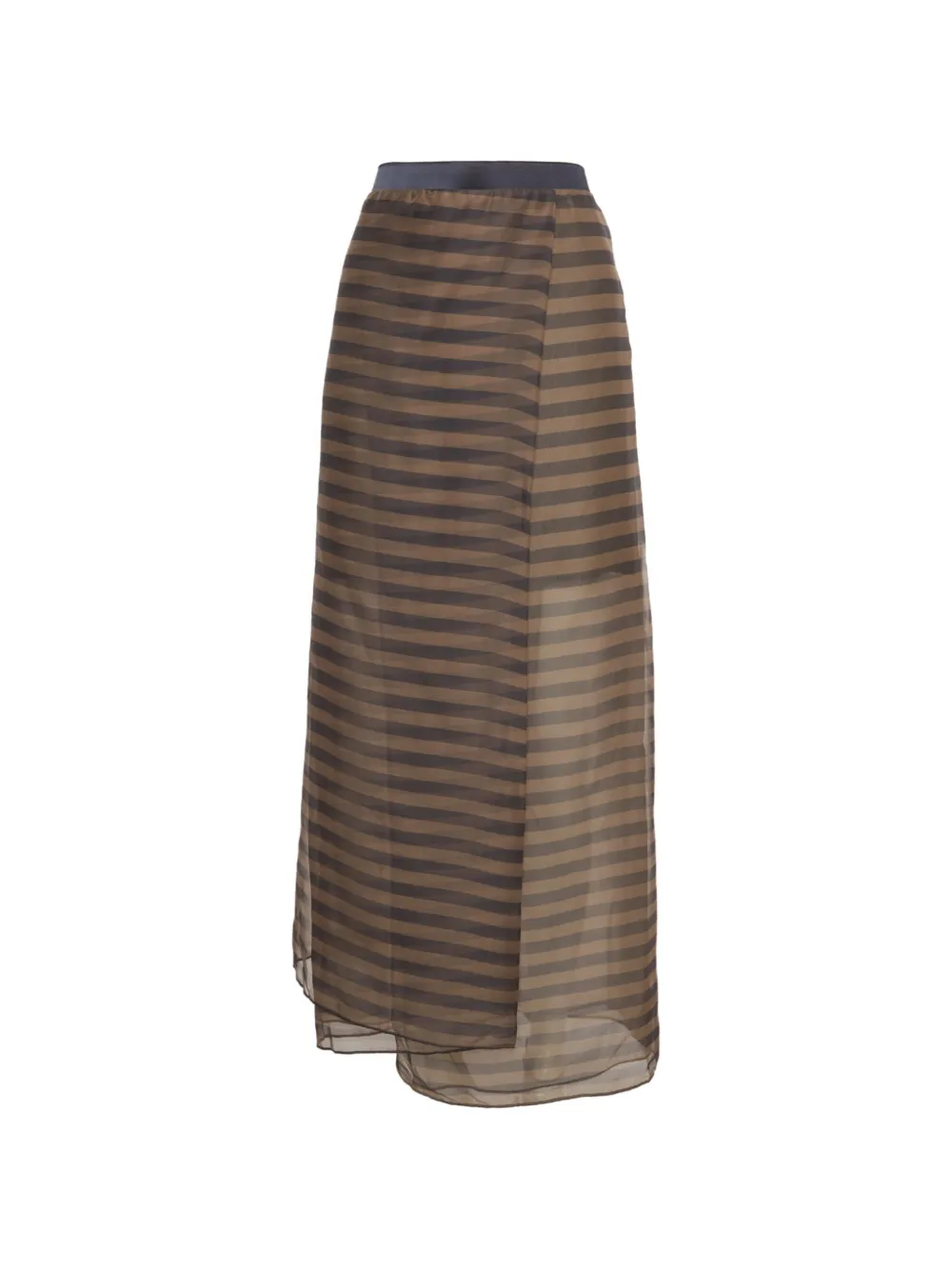 Brunello Cucinelli Vintage striped draped maxi skirt - Marrone