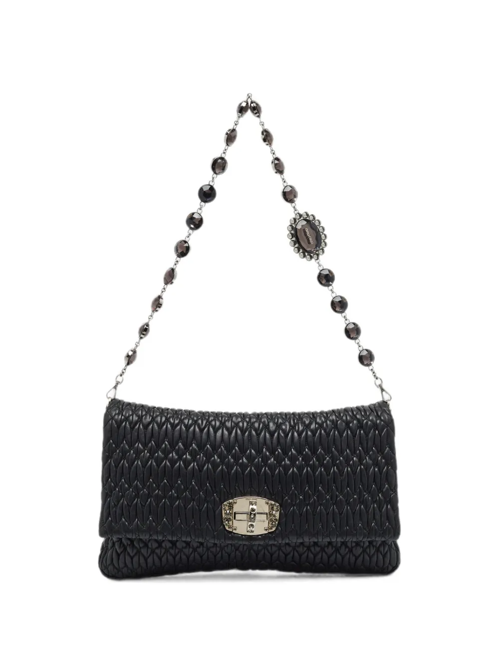 Miu Miu Pre-Owned crystal-embellished shoulder bag - Nero
