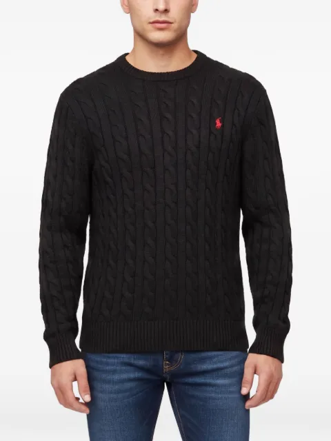 Polo Ralph Lauren Vintage cable-knit embroidered-logo sweater