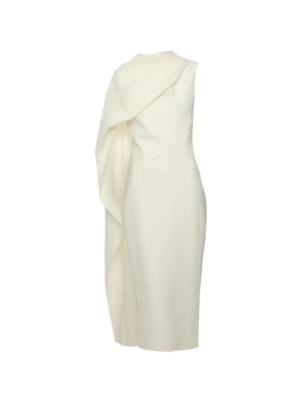 Pre-owned Roksanda Edith Asymmetrical Panelled Midi Dress In Neutral