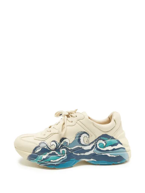 Gucci Pre-Owned Rhyton wave-print sneakers