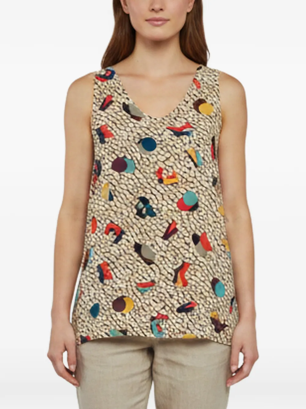 Chloé Pre-Owned abstract-print tank top - Nude