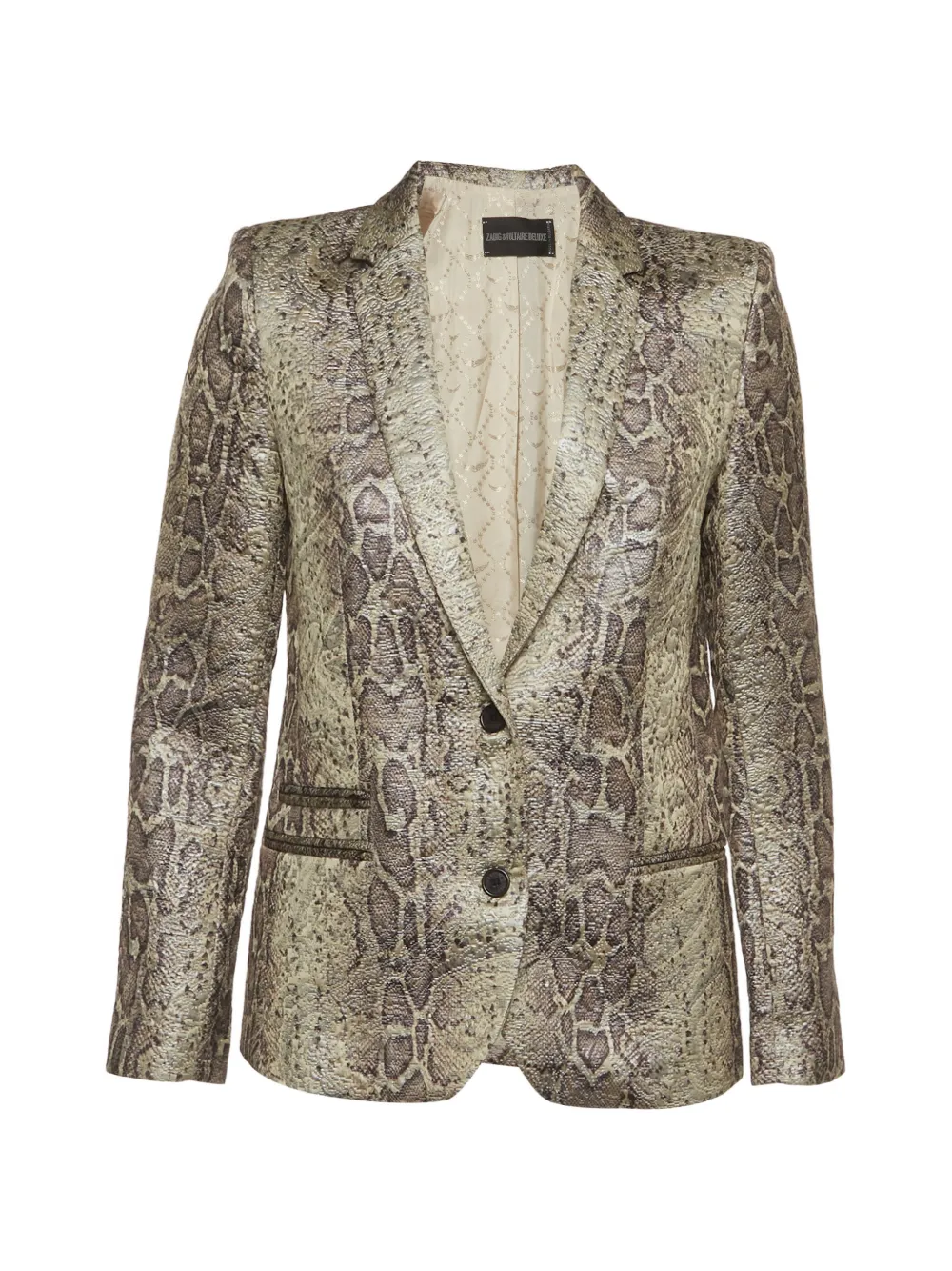 Zadig&Voltaire blazer à simple boutonnage en jacquard motif python - Tons neutres