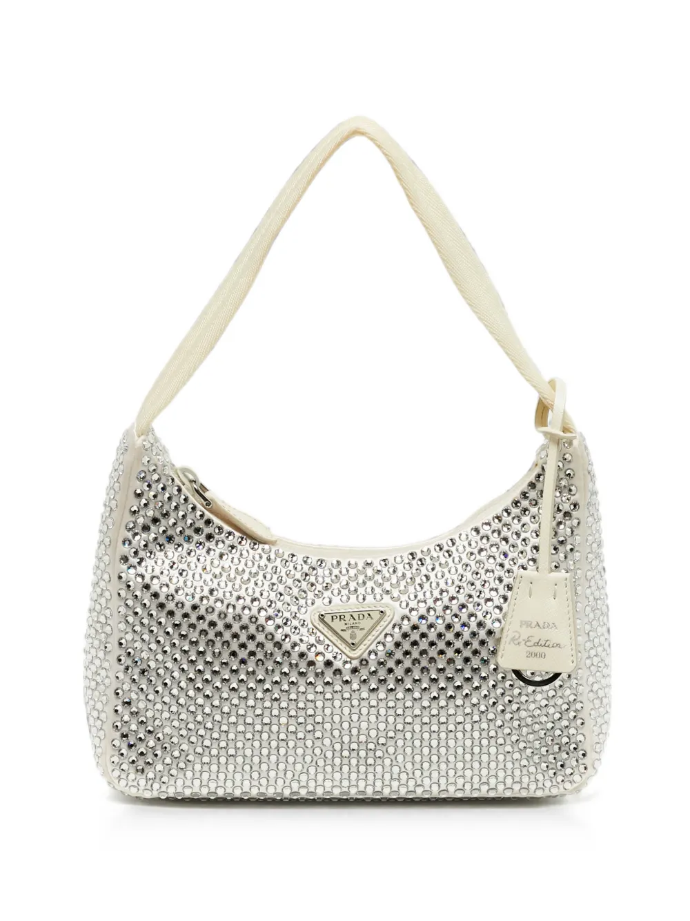 Prada Pre-Owned Re-Edition 2000 crystal-studded shoulder bag - Silber