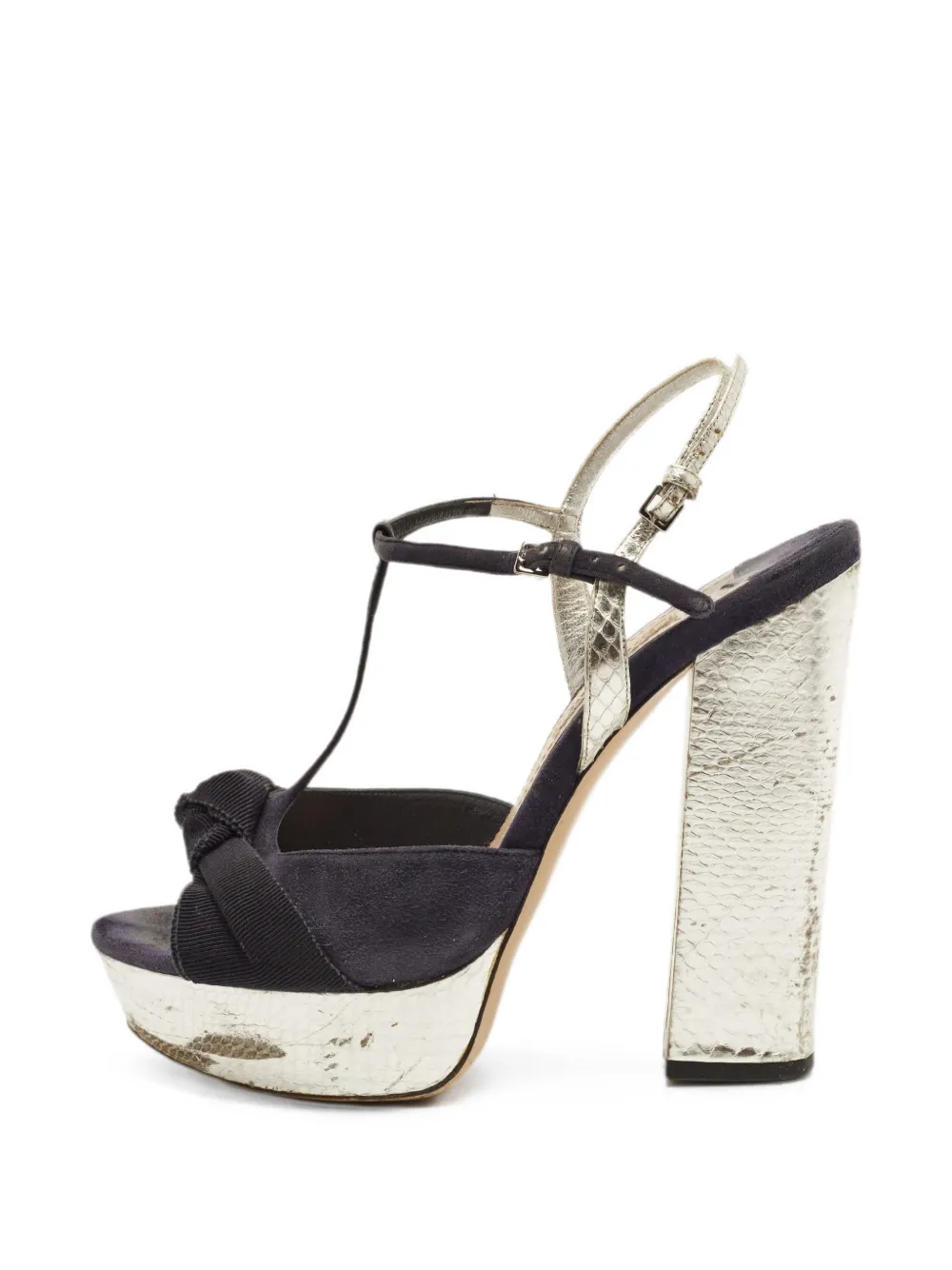 Miu Miu Pre-Owned leather platform sandals - Blau