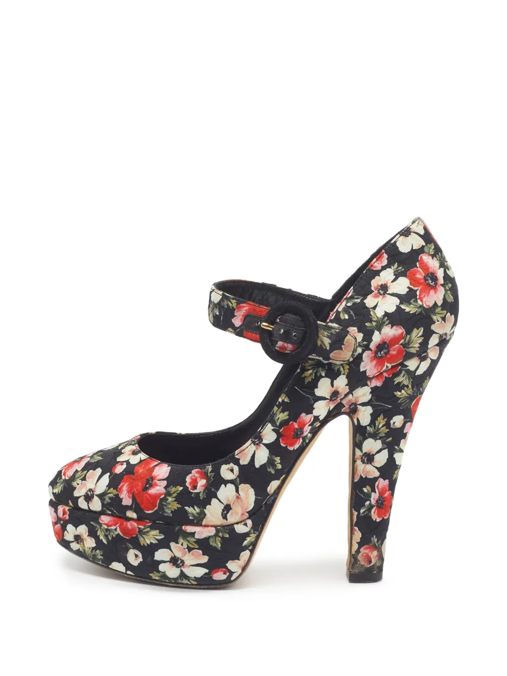 Dolce & Gabbana Pre-Owned floral-print platform pumps - Schwarz