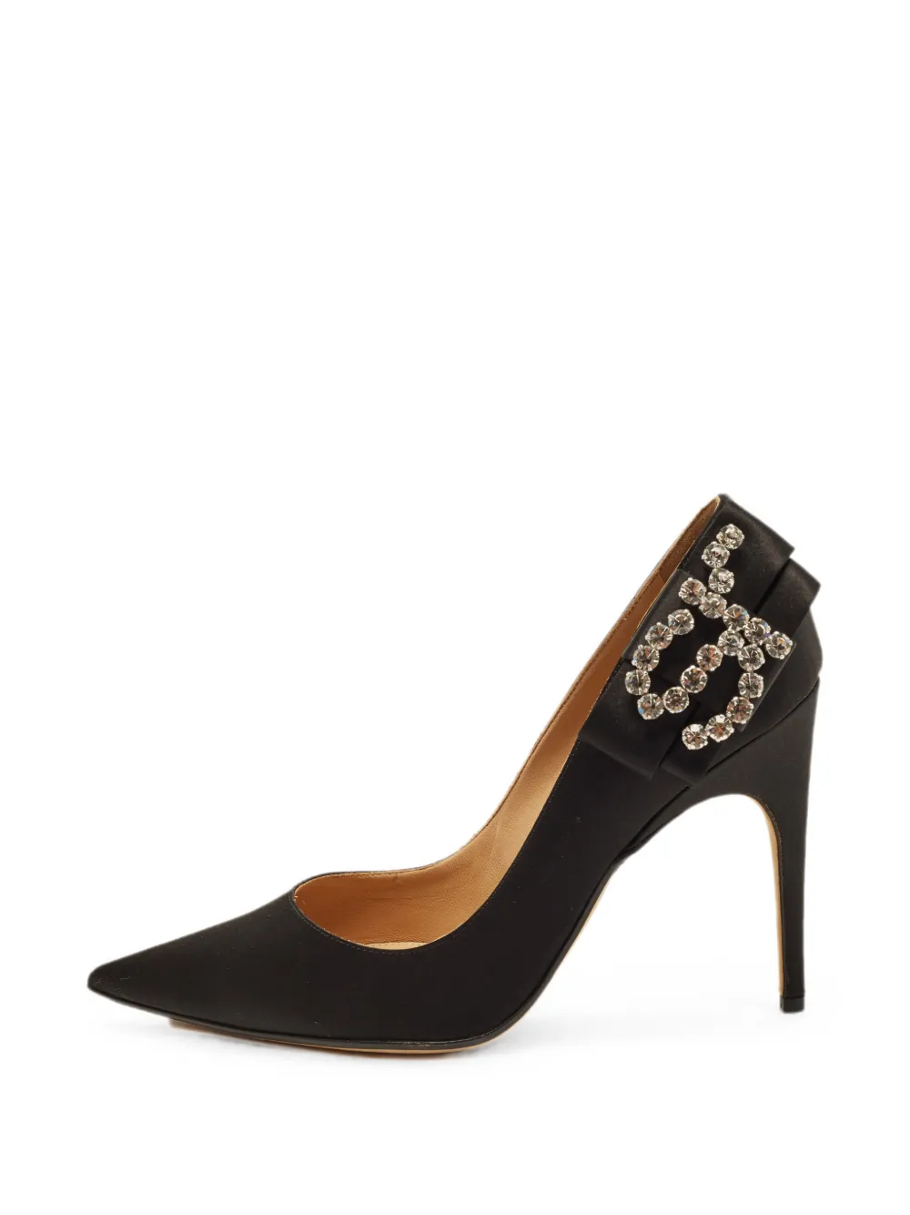 Sergio Rossi Vintage crystal-logo bow pumps - Schwarz