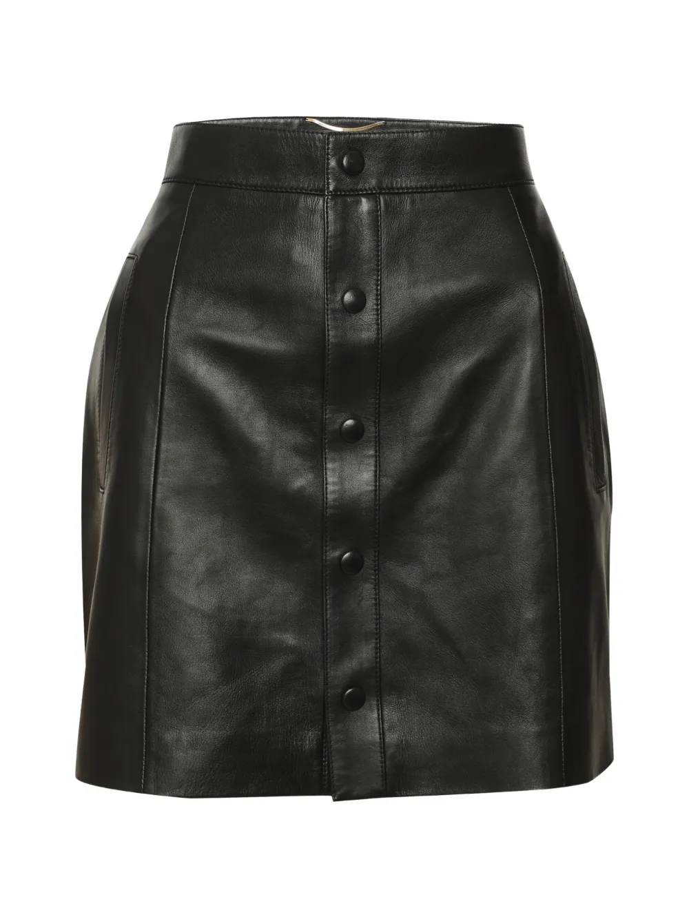 Saint Laurent Pre-Owned button-up leather skirt - Nero