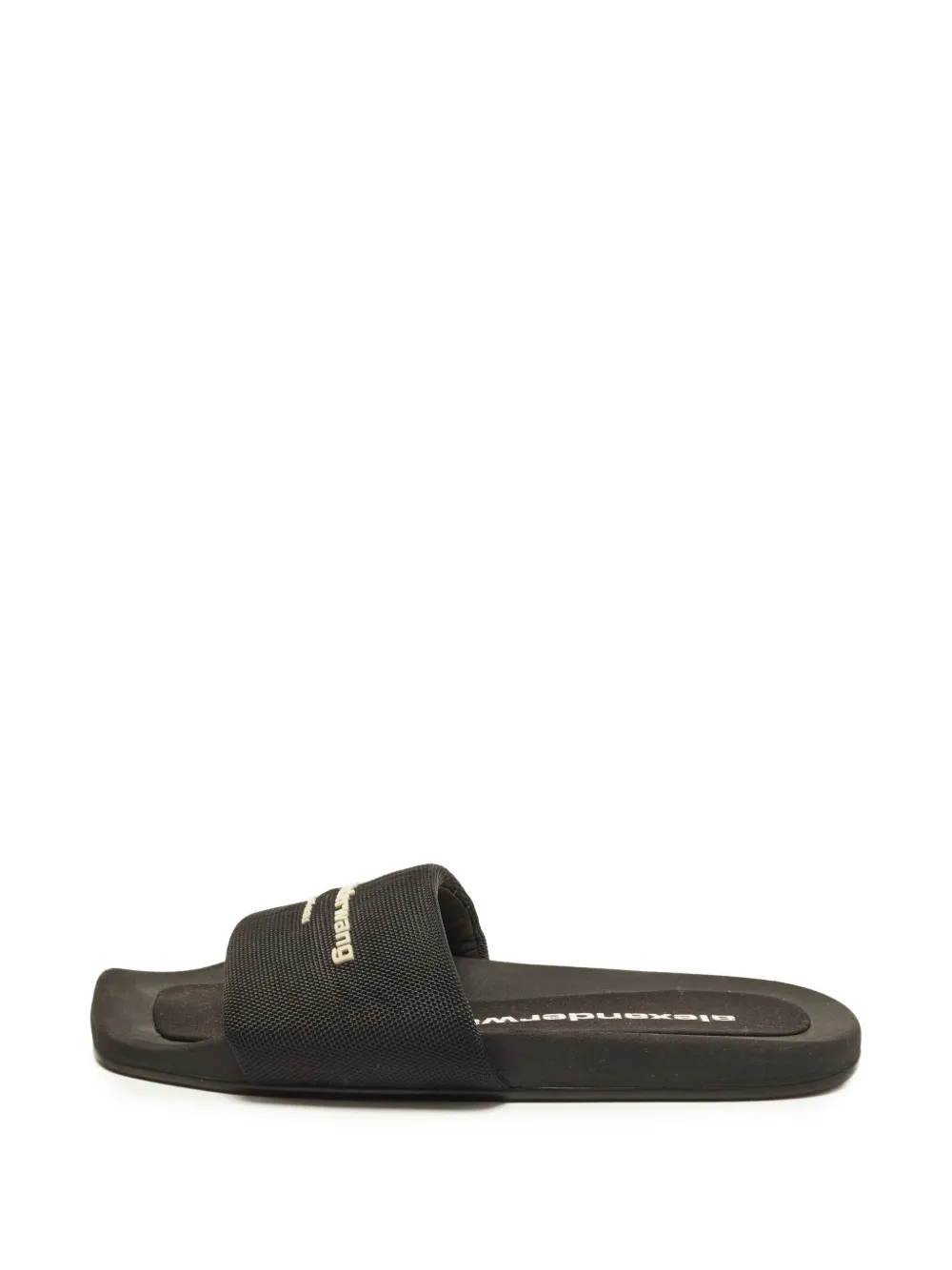 Alexander Wang logo-embossed slides - Schwarz