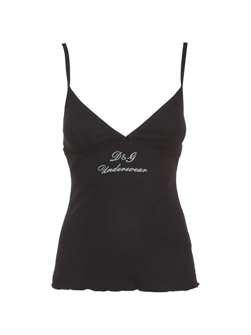 Dolce & Gabbana Pre-Owned logo-print rib-knit camisole - Nero